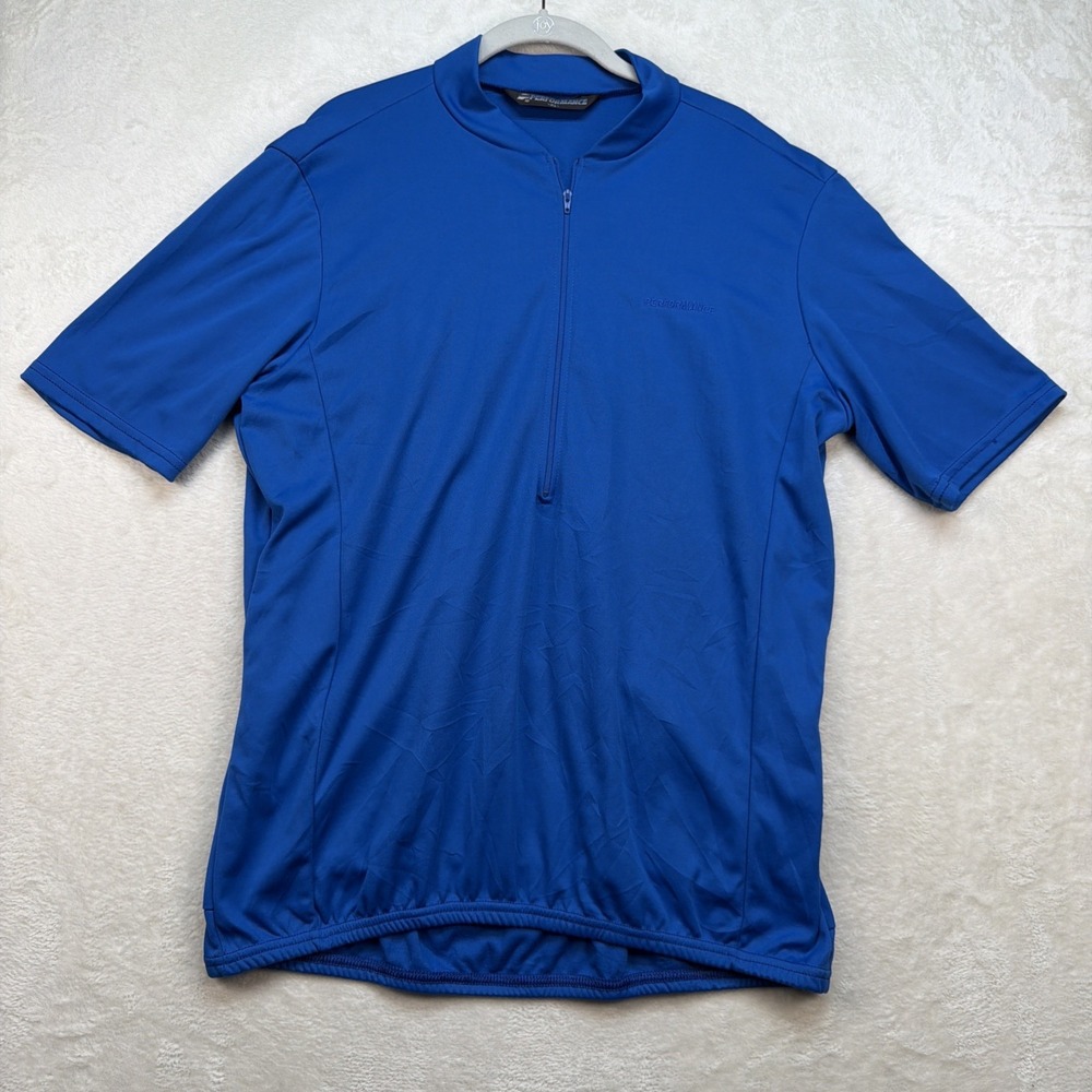 Vintage Performance Coolmax Cycling Jersey Men's XL Blue Full Zip USA Bike